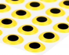 3D Epoxy Eyes, Yellow, 9 mm